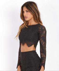 black long sleeve halter top