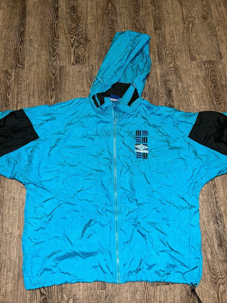 Vintage 90s Umbro Jacket Teal Soccer XL Blue Green Black
