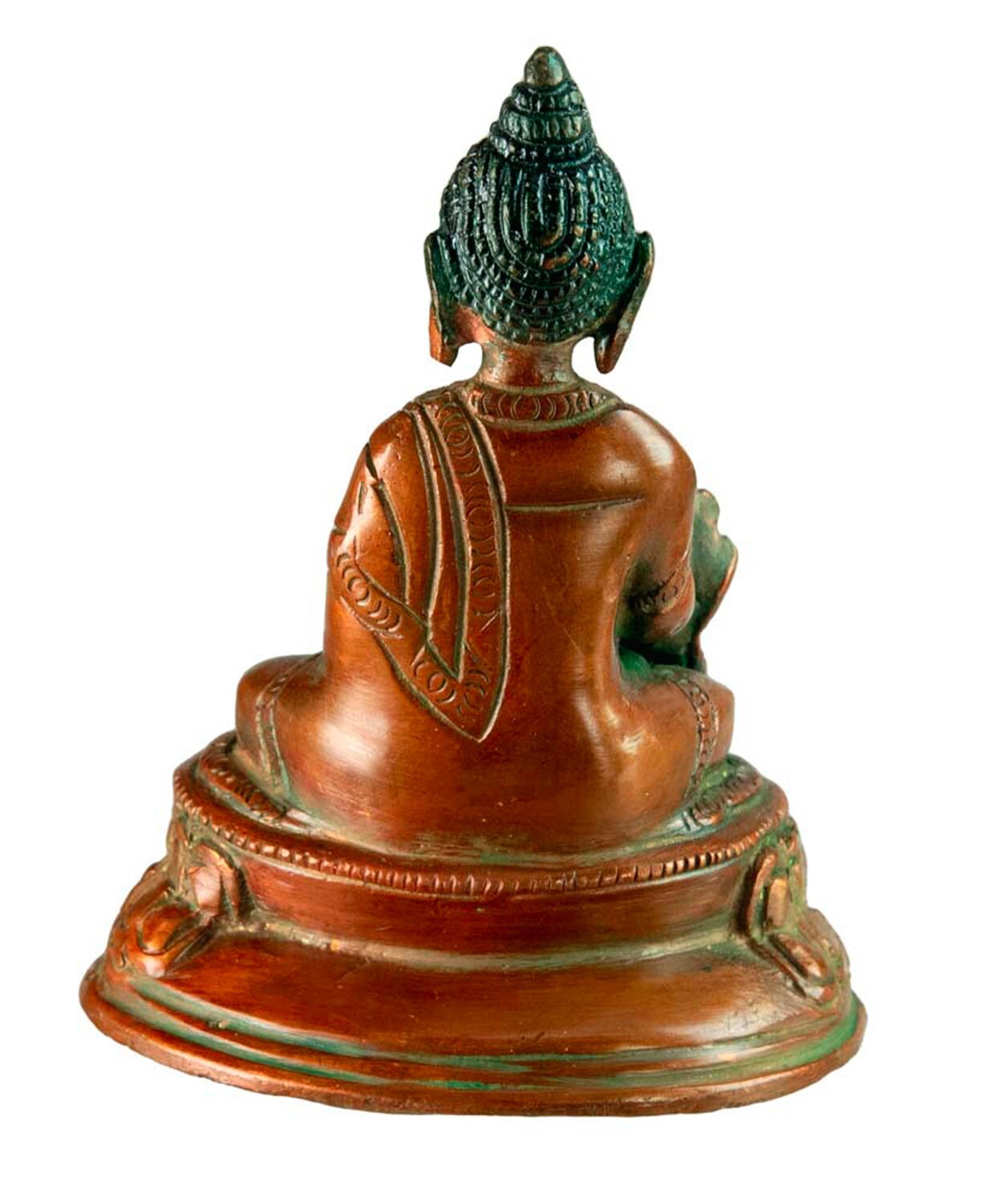 Petite statue du Bouddha de médecine en laiton - 12 cm