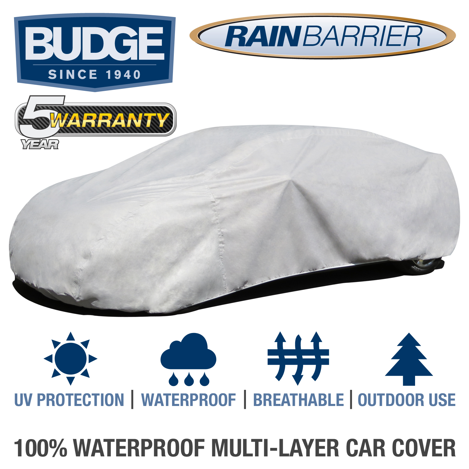 Budge Rain Barrier Hatchback Car Cover Fits Subaru Forester 2003 | Waterproof