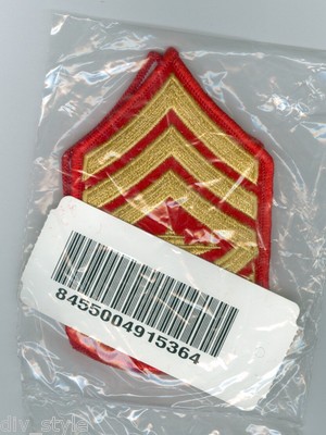 US Marine Corps JROTC First Sgt Patches Gold/Scarlet dress blue uniform  cadet