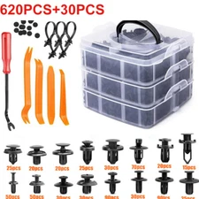 650PCS Car Retainer Auto Fasteners Push Trim Plastic Clips Pin Rivet Bumper Kit