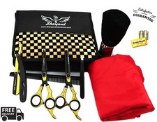 Hair Thinning Kit Hairdressing Salon Cutting Shears Scissors Cape Barber Set 9PC