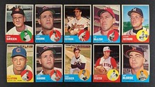 1963 Topps Baseball High Numbers Set Break 10 Cards