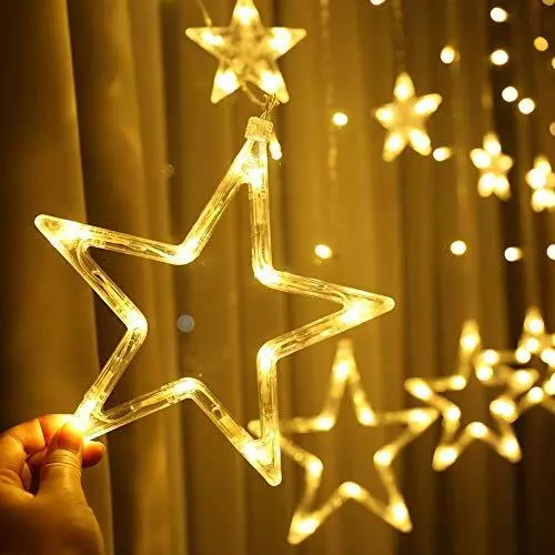 Star Curtain Fairy Lights 12 Stars Curtain String Lights LED Star