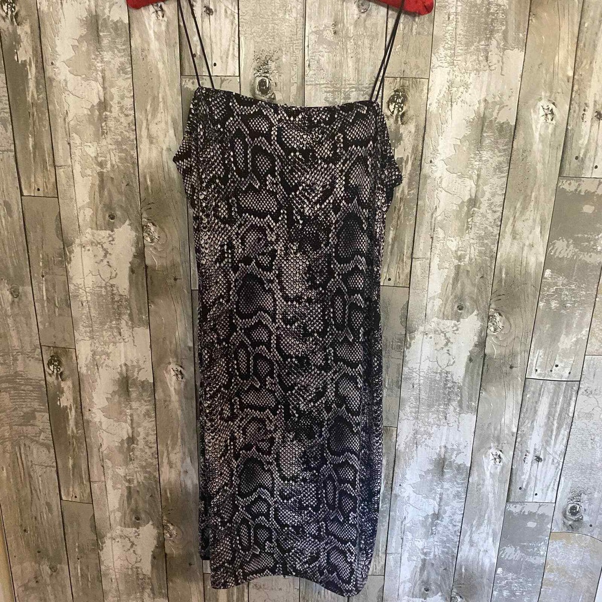 black snake skin dress Derek Heart print mini spaghetti strap L STACEES ALONA WEDDING DRESS fitting and trendy 7/23 Size:(FR)40