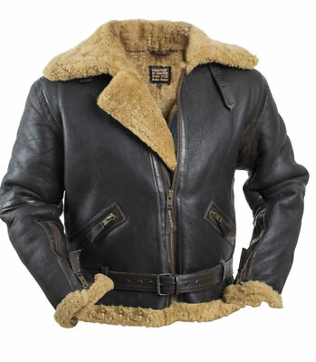 Men's aviator jacket brown RAF PILOT JACKET leather jacket bomber jacket real SHEEPSKIN