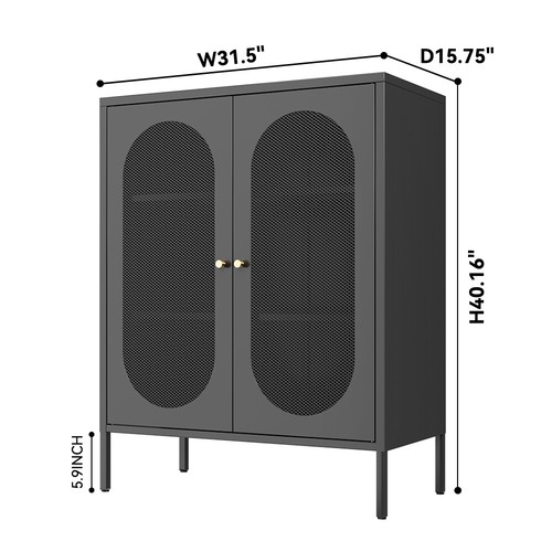 Metal Locker Cabinet Accent Cabinet with Adjustable Shelves And 2 Mesh Door - Picture 9 of 18