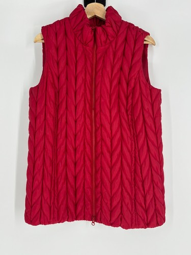 Coldwater Creek Red Quilted Full Zip-Up Vest Women's Size Medium 10-12 - Picture 3 of 7