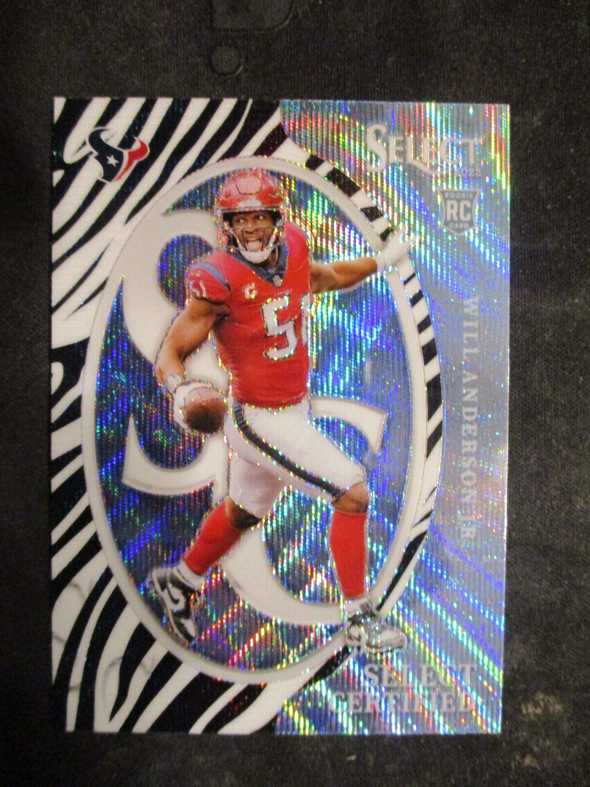 2023 Panini Select Will Anderson Jr. Rookie Select Certified Zebra SSP #CRO-WAN