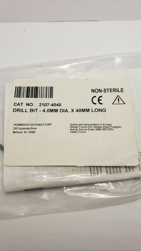 Broca Stryker Howmedica Osteonics 4,0 mm x 40 mm 2107-4040 reutilizable/no estéril - Imagen 10 de 12