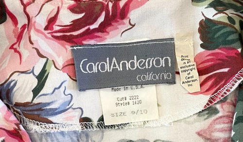 VTG 80s Carol Anderson Midi Tea Dress Sz 9/10 Cottagecore Floral Shawl Collar - Picture 2 of 8