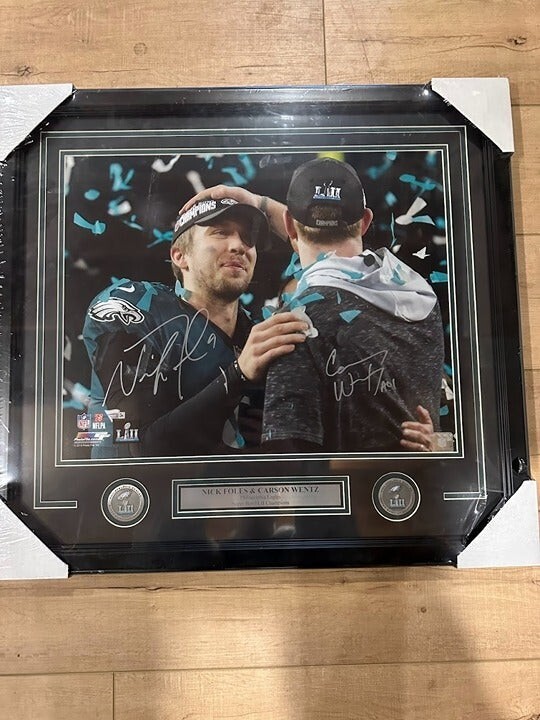 Nick Foles & Carson Wentz Philadelphia Eagles SBLII 16x20 Photo Framed ...