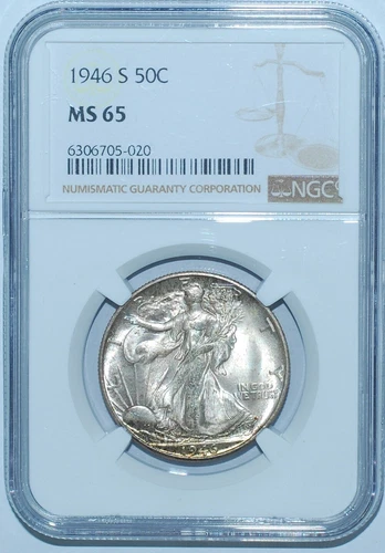 1946 S NGC MS65 Walking Liberty Half Dollar