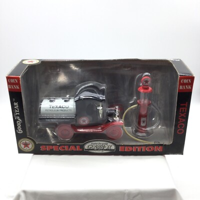 #ad 1912 Texaco Goodyear Ford Model quot;Tquot; Oil Tanker w 1920 Wayne Gas Pump Coin Bank $18.97