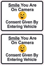 3.5in x 2.5in Happy Face Smile You Are on Camera Vinyl Stickers
