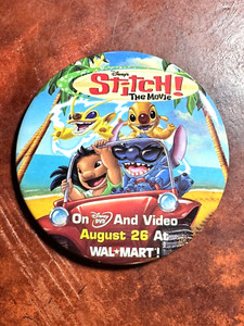 2003 WALT DISNEY STITCH THE MOVIE Pin Pinback Movie Promotional WALMART Button