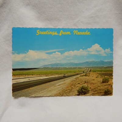 POSTCARD, GREETINGS FROM NEVADA, HI-WY 40