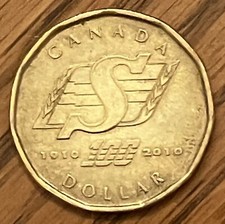 2010 SASKATCHEWAN ROUGHRIDERS Canada $1 loonie **75% off combined shipping**