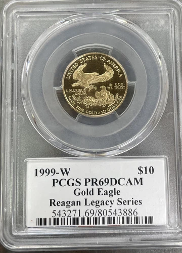 1999 W Gold American Eagle $10 Michael Reagan PR69