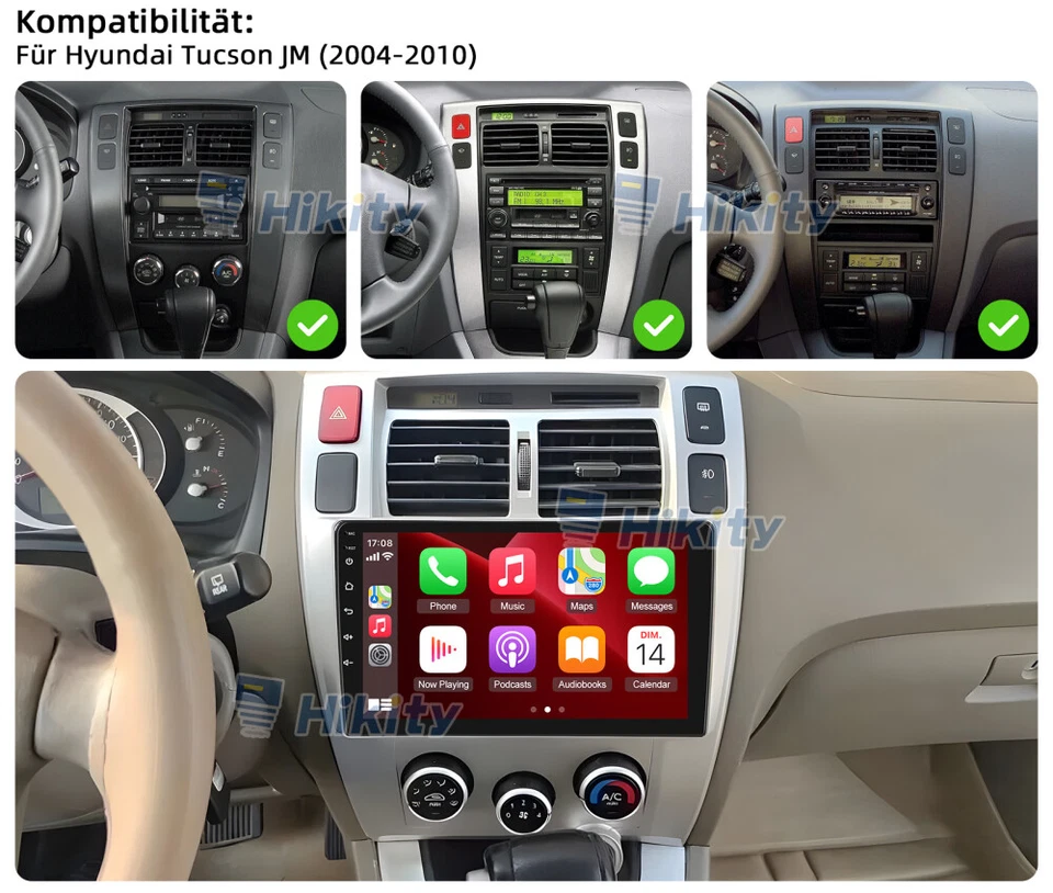 DAB+ 4+64GB Android15 CarPlay Radio Für Hyundai Tucson JM 2004-2010 GPS NAVI BT - Bild 2 von 4
