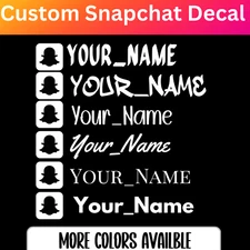 Snapchat Custom Sticker Social Media Vinyl Decal Car Window Free Shipping!