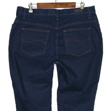 Lee womens relaxed straight jeans Plus size 16W petite stretch solid dark wash