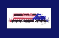 Reading & Northern 250th SD40-2 #1776 11"x17" Matted Print Andy Fletcher signed