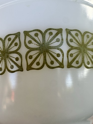 Pyrex Vintage Verde Floral Square Mixing Bowls complete set 401-404 - Picture 17 of 21