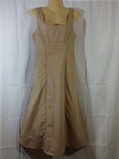 Banana Republic Womens 4 Seamed Poplin Midi Dress Neutral Tan