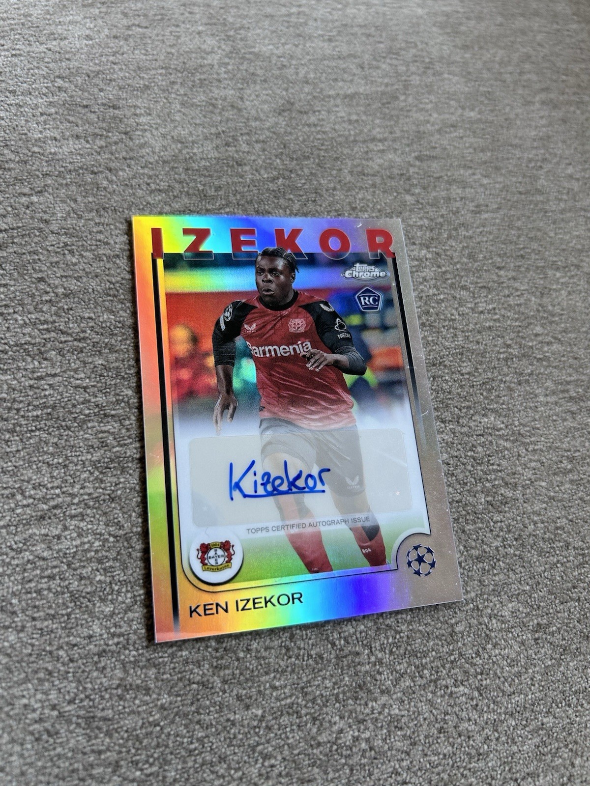 2024-25 Topps Chrome UEFA Soccer KEN IZEKOR Rookie RC Auto Leverkusen #CA-KI