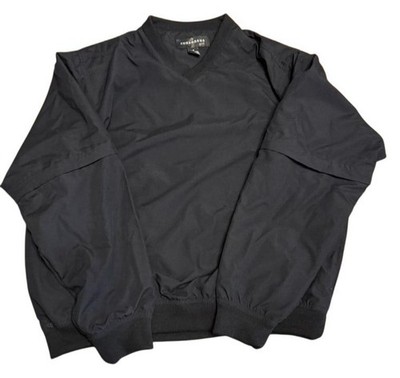 Consensus Golf Black Pullover Wind Jacket with Removable Sleeves Size Medium