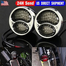 2x Silver Led Custom Hot Rat Street Rod Tail Lights Wturn Signals For Ford