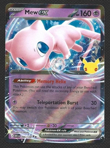 Pokemon 30th Celebration Mew ex 066/128 Double Rare Holo Near Mint - product listing photo