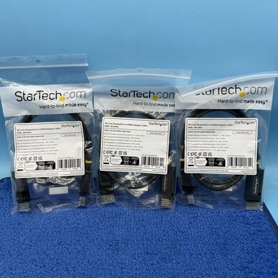 3x Startech Displayport To Hdmi Adapter Cable - 3 Ft [1m] - 4k -Displayport/hdmi