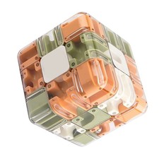 3D Maze Cube, Plastic Three Dimensional Rotating Puzzle, Training Game Toy
