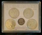 ​U.S. Historic Coins Collection Dollar Set - 1921 Morgan, 1923 Peace & Silver...