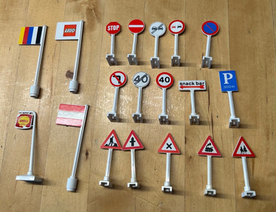 Lego Verkehrsschilder + Fahnen bedruckt frei wählbar