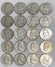 50C FRANKLIN HALF DOLLARS ALL "D", LOT OF 20 - RANDOM YEARS, AU/XF/ SILVER💥✅