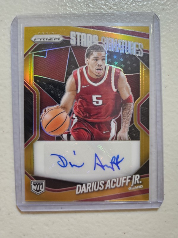 2025-26 Panini Prizm Darius Acuff Jr  True Gold Auto /10 Stars Signatures