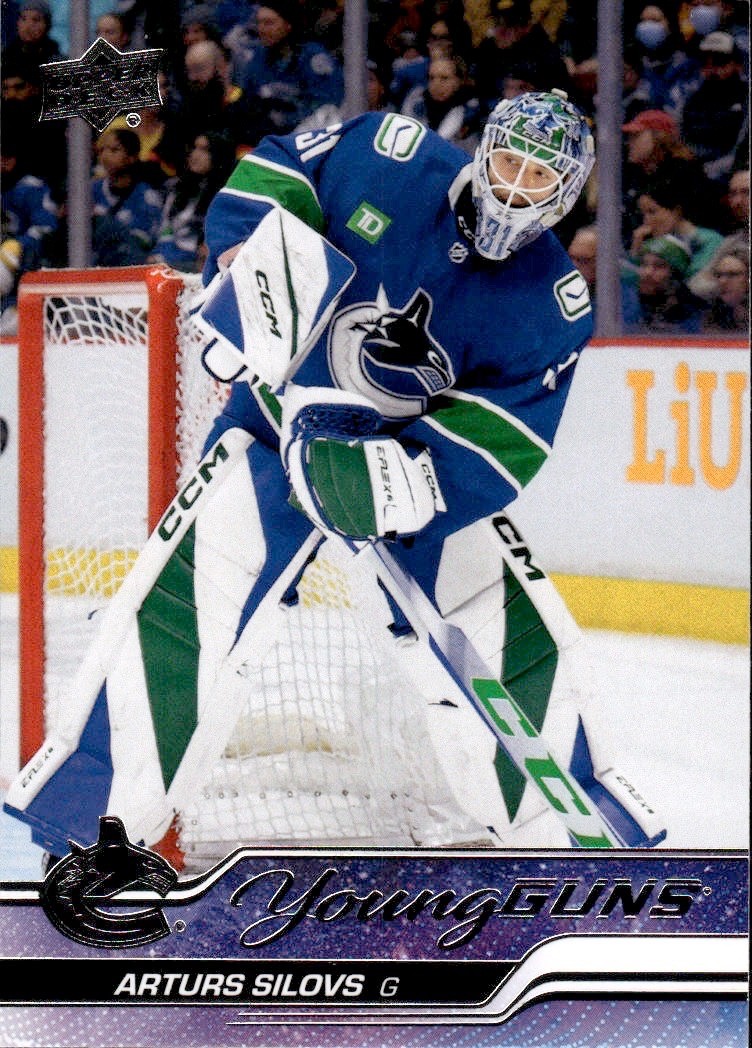 2023-24 Upper Deck #485 Arturs Silovs Young Guns RC Vancouver Canucks