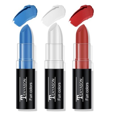 FREEORR 3 Colors Blue White Red Face Body Paint Stick, E-Blue/White/Red