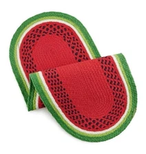 Braided Watermelon Cotton Woven Table Runner 36" x 13" Summer Home Decor New