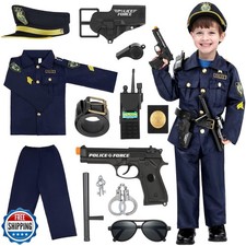 Luucio Police Costume for Kids, Police Officer Costume for Kids with Uniform,