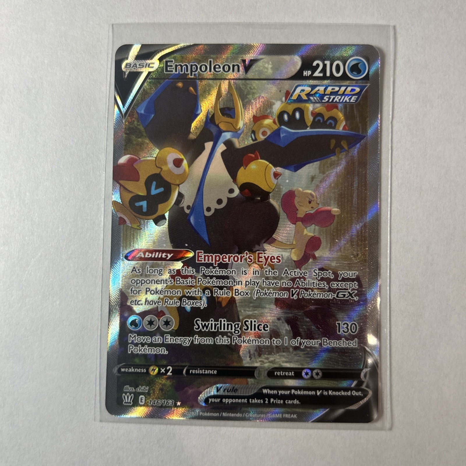 Empoleon V (Alternate Full Art) 146/163 Swsh05: Battle Styles Holo NM