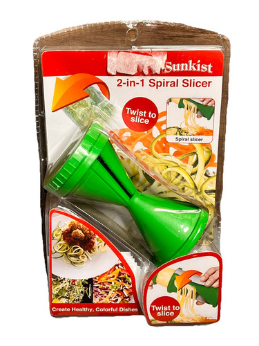 Sunkist Affettatrice a Spirale 2 in 1 Affettatrice Verdure Verde Nuova In Confezione - Foto 1 di 7