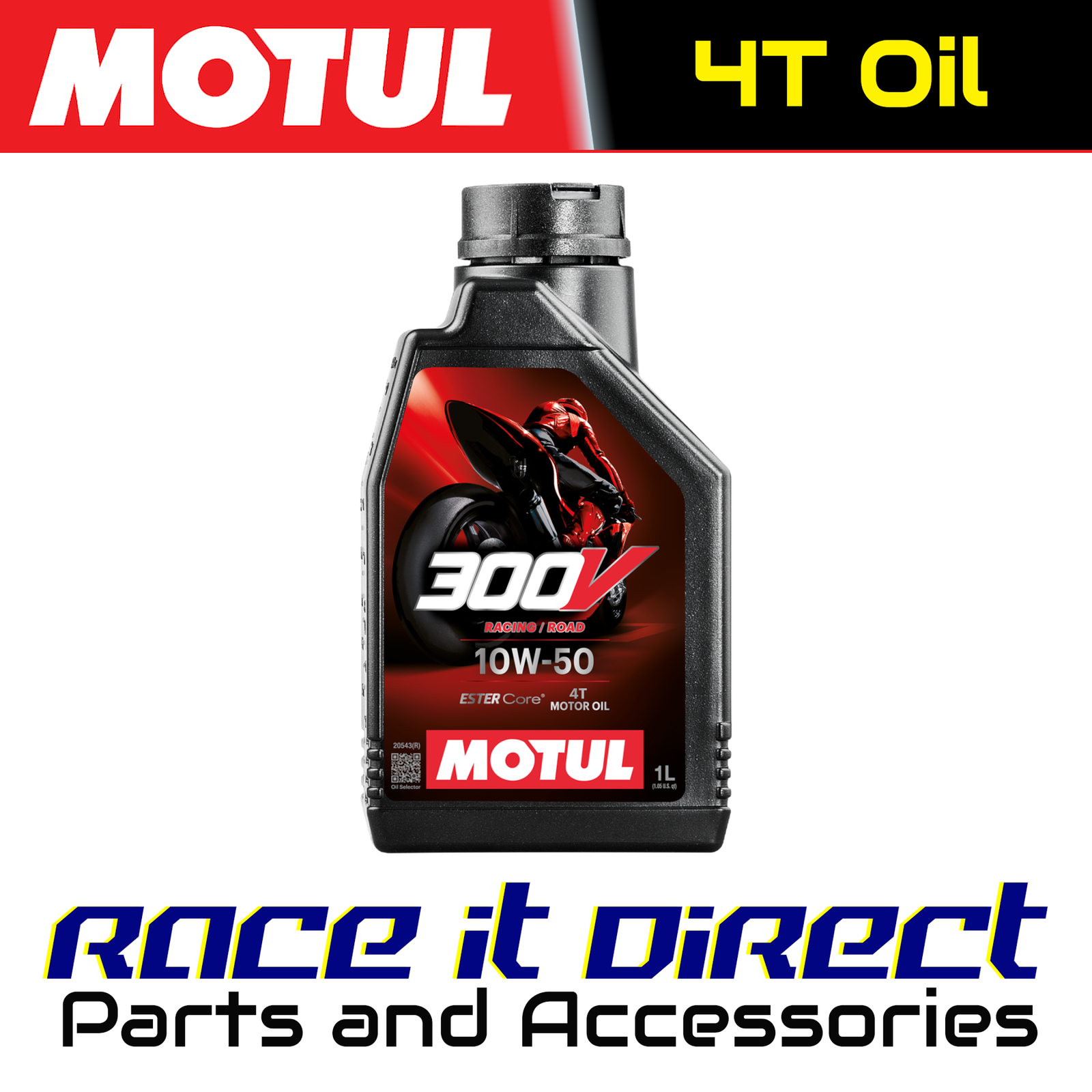 MOTUL 300V FL ROAD RACING 10W50 100% synthetic 4Stroke 1L Engine Motor Oil 1L
