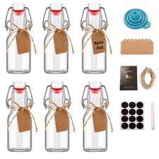6 Pcs 4 oz Swing Top Glass Bottles,Flip Top Glass bottles with airtight Caps ...