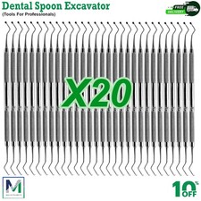 Set of 20 Dental Spoon Excavator Restorative Double Ended Instruments CE
