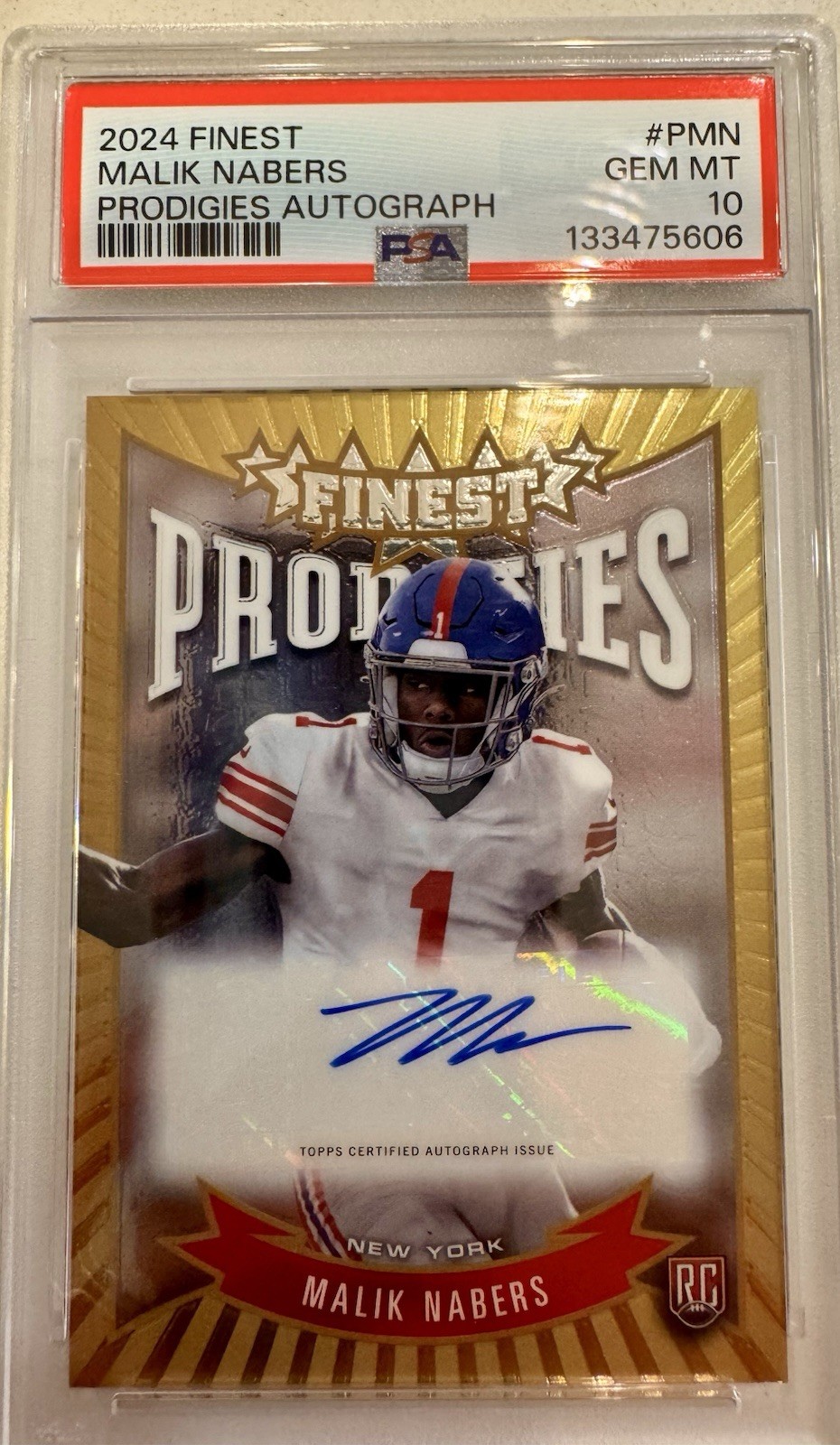 Malik Nabers Topps Finest Prodigies Autographs #PMN Base